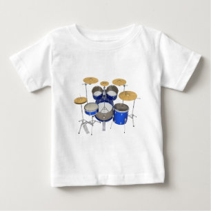 Blaue Trommel-Ausrüstung: Baby T-shirt