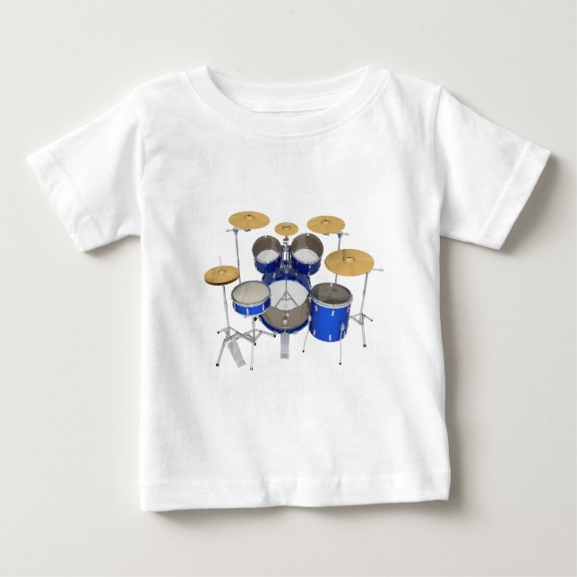 Blaue Trommel-Ausrüstung: Baby T-shirt (Vorderseite)