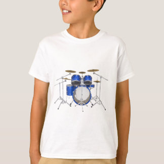Blaue Trommel-Ausrüstung: T-Shirt