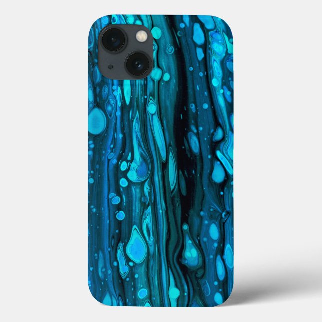 Blaue Tropfen Akryllische Pouring Abstrakter Fluid Case-Mate iPhone Hülle (Rückseite)