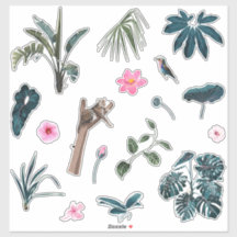 Blaue tropische Palmen Blätter, Tiere und Pflanze 