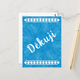 Blaue tschechische Dankeskarten Postkarte