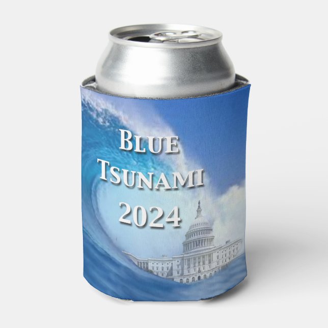 Blaue Tsunami-Wahl 2024 Dosenkühler (Kanne Vorderseite)