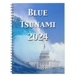Blaue Tsunami-Wahl 2024 Notizblock
