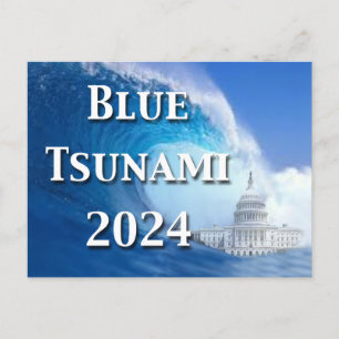 Blaue Tsunami-Wahl 2024 Postkarte