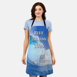 Blaue Tsunami-Wahl 2024 Schürze