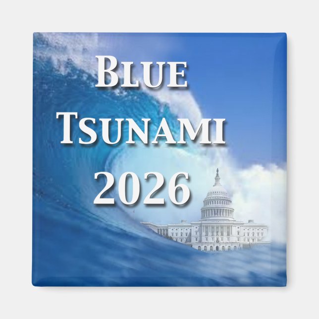 Blaue Tsunami-Wahl 2026 Magnet (Vorne)