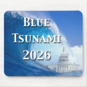 Blaue Tsunami-Wahl 2026 Mousepad