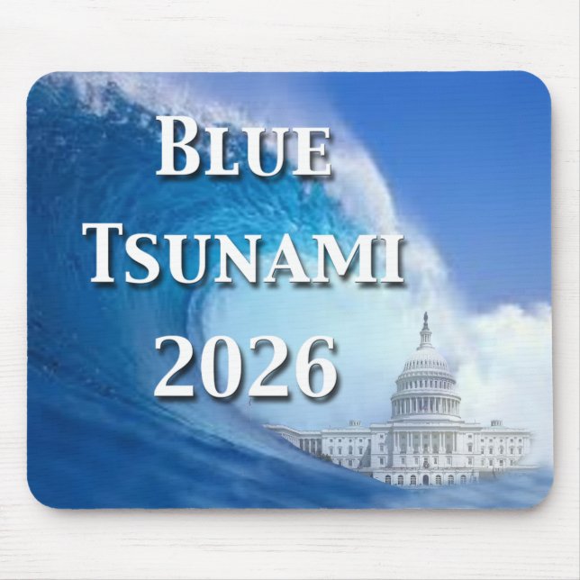 Blaue Tsunami-Wahl 2026 Mousepad (Vorne)