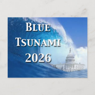 Blaue Tsunami-Wahl 2026 Postkarte