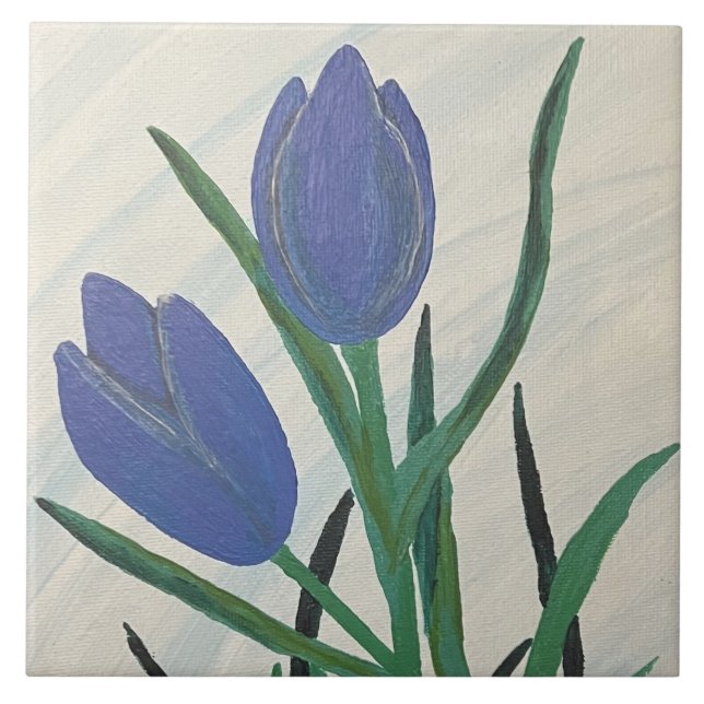 Blaue Tulips Fliese (Vorderseite)