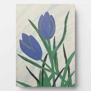 Blaue Tulips Fotoplatte