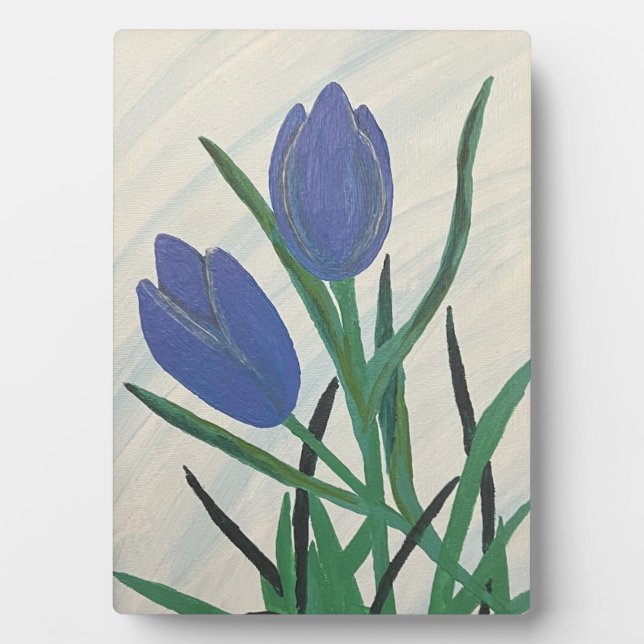 Blaue Tulips Fotoplatte (Vorderseite)
