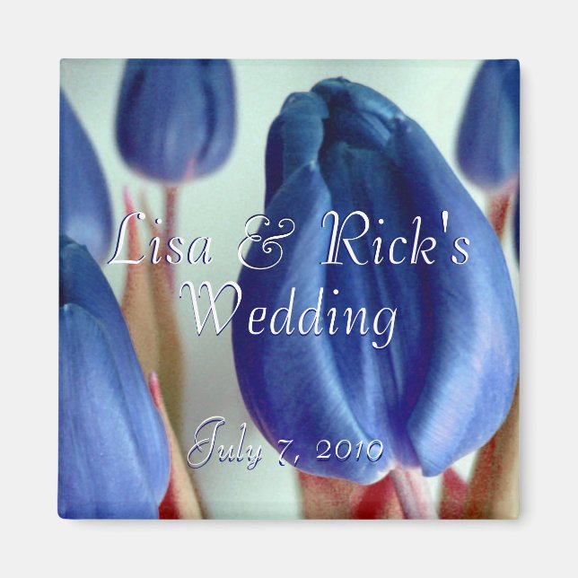 Blaue Tulips Magnet (Vorne)