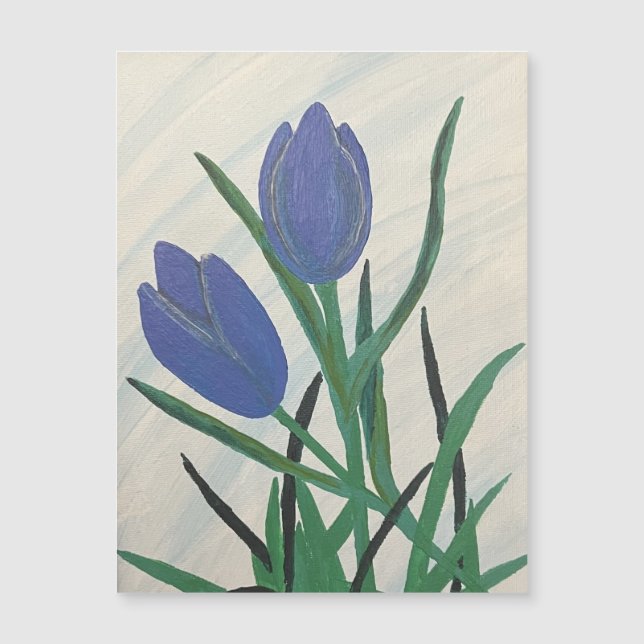 Blaue Tulips Magnetkarte (Vorderseite)