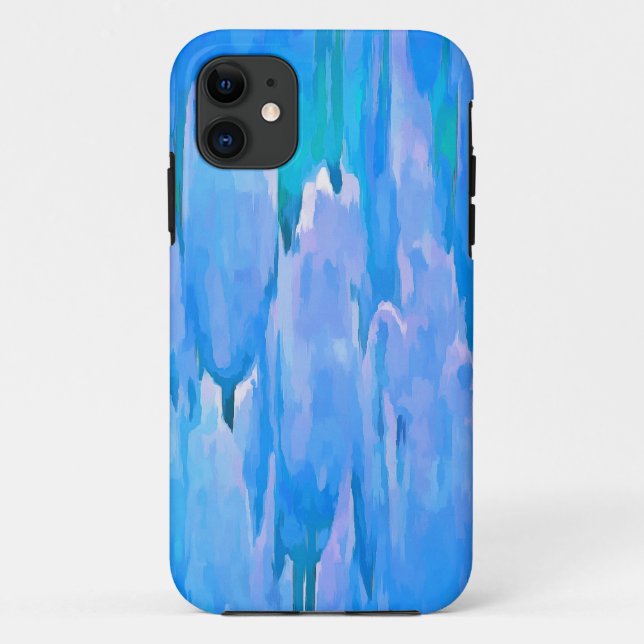 Blaue Tulissen Abstraktes Blumenmuster Case-Mate iPhone Hülle (Rückseite)