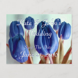 Blaue Tulpen Ankündigungspostkarte