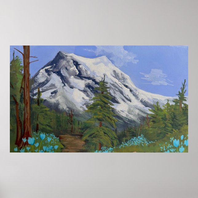 Blaue Tulpen auf einer Wanderung Poster (Vorne)