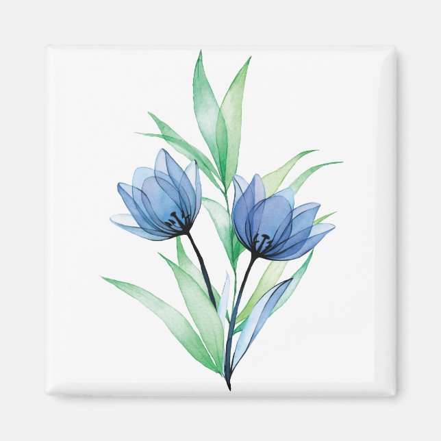 Blaue TulpenBlume Magnet (Vorne)
