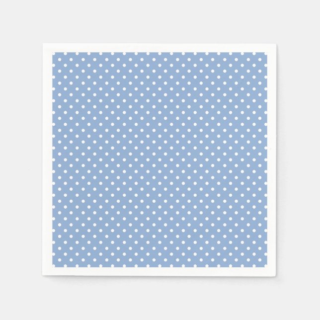 Blaue Tüpfel-Babyparty Serviette (Vorderseite)