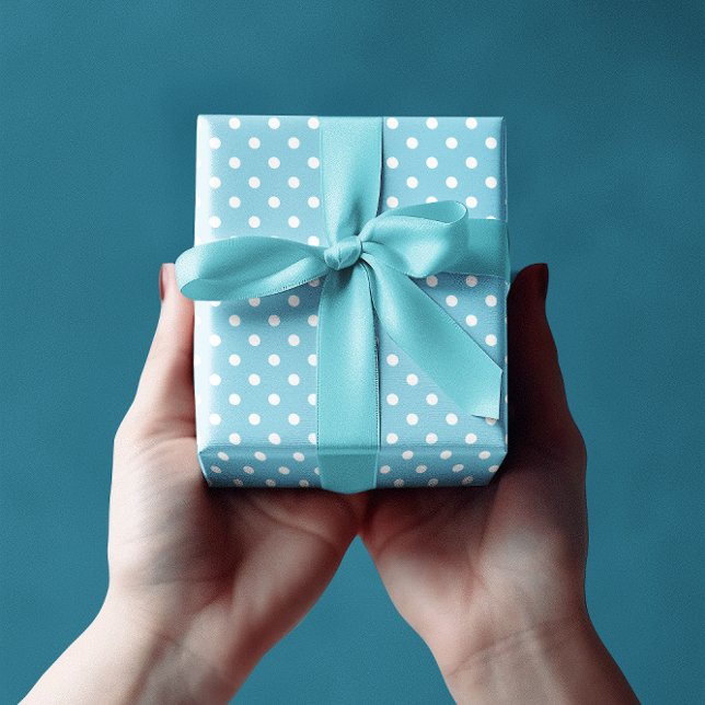 Blaue Tupfen Geschenkpapier (Von Creator hochgeladen)