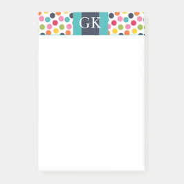 Blaue Tupfen-Monogramm-Post-Itanmerkung Post-it Klebezettel
