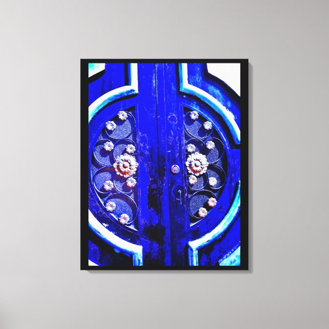 Blaue Tür Leinwanddruck (Vorderseite)