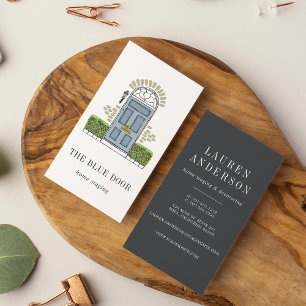 Blaue Tür   Zuhause-Staging oder Interior Design Visitenkarte