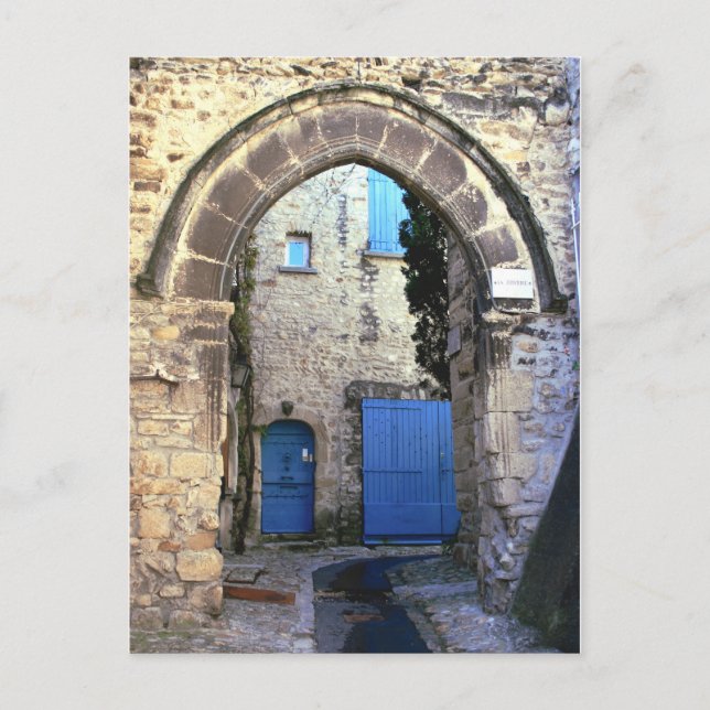 Blaue Türen Postkarte (Vorderseite)