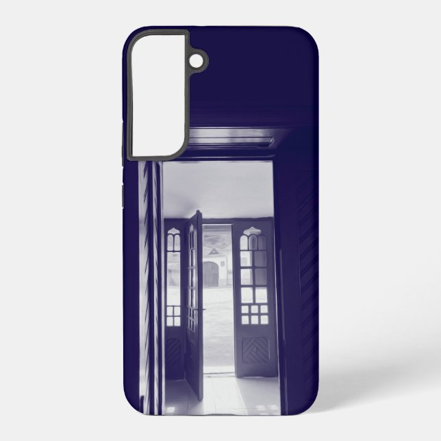 Blaue Türen Samsung Galaxy Hülle (Rückseite)