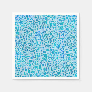 Blaue Türkis-Mosaik-Glasfliese modern chic Serviette