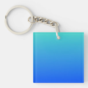 Blaue Türkis-Ombre Schlüsselanhänger