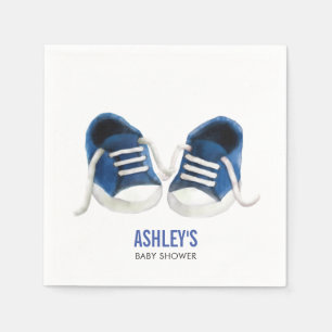Blaue Turnschuh-Babyparty-Servietten, Serviette