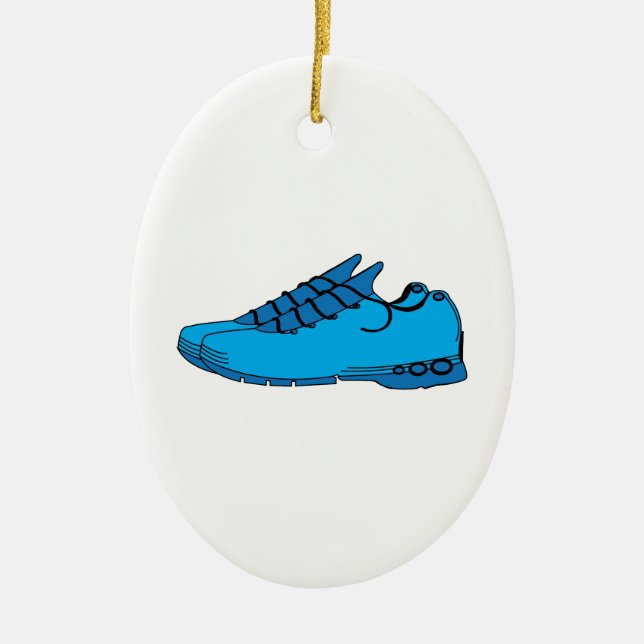 Blaue Turnschuhe Keramikornament (Vorne)