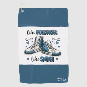 Blaue Turnschuhe Wie der Vater, so der Sohn Golfhandtuch