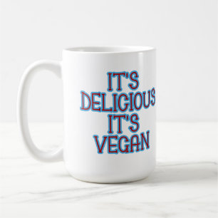 Blaue Typografie Es ist köstlich, es ist Vegan Kaffeetasse