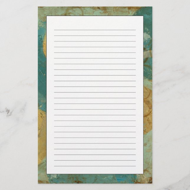 Blaue u. gelbe Kreise Briefpapier (Vorderseite)