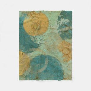 Blaue u. gelbe Kreise Fleecedecke