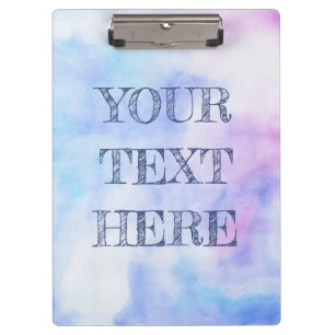 Blaue u. rosa Aquarell-Mischung mit Klemmbrett