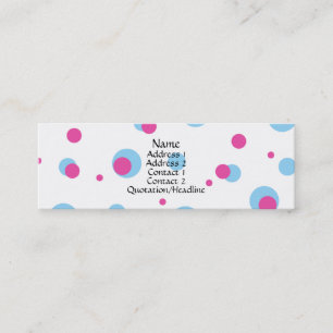 Blaue u. rosa Polka-Punkt-Visitenkarten Mini Visitenkarte
