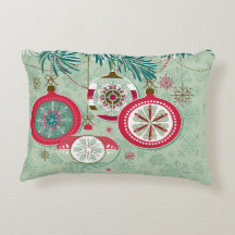 Blaue u. rote Retro Weihnachtsverzierungen