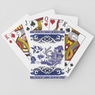Blaue u. weiße China-blauer Weide-Entwurf Spielkarten