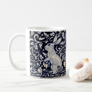 Blaue u. weiße kaffeetasse