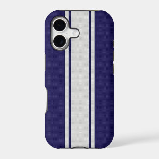 Blaue u. weiße Kohlenstoff-Faser Stripes iPhone 5