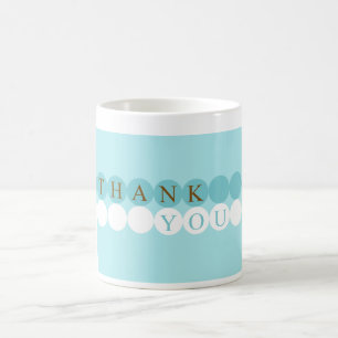 Blaue u. weiße Kreise danken Ihnen Tasse