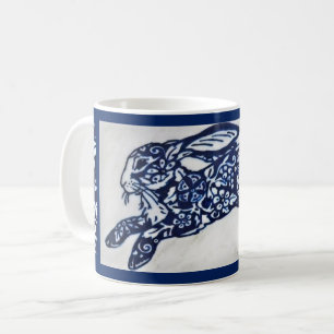 Blaue u. weiße orientalische tasse