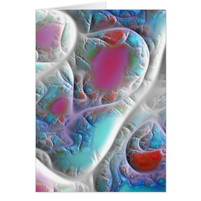 Blaue u. weiße Steppdecke - Magenta-u. Aqua-Freude (Vorne)