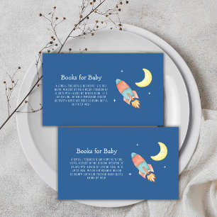 Blaue Über Den Mond Raketenbücher Für Baby Shower Begleitkarte
