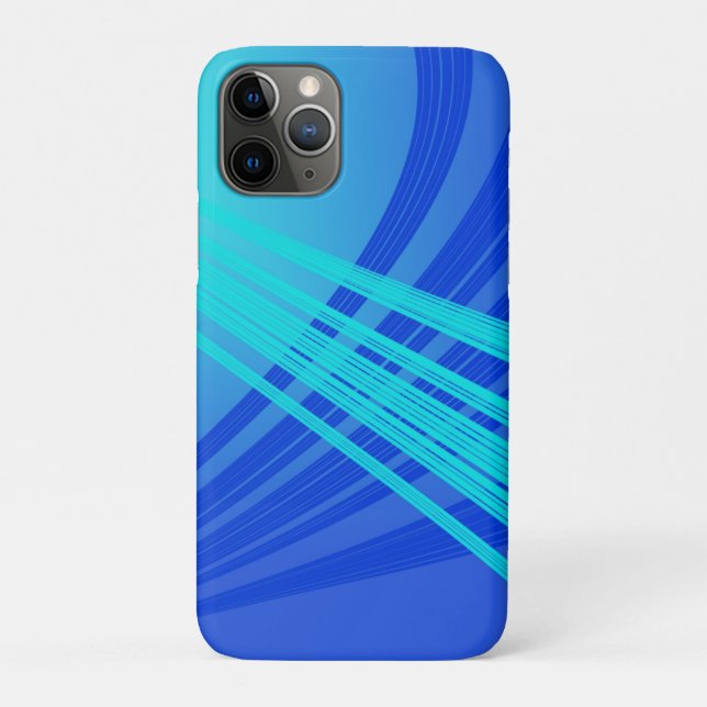Blaue und Aquamarine Abstrakte Linien Case-Mate iPhone Hülle (Rückseite)