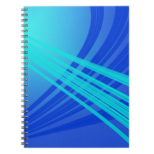 Blaue und Aquamarine Abstrakte Linien Notizblock